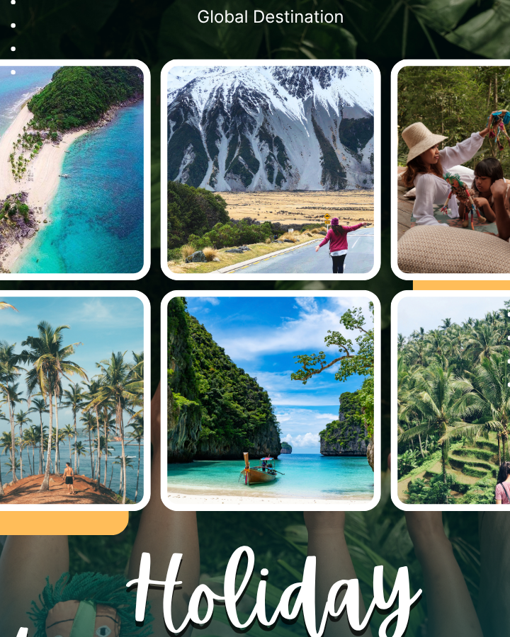 a collage of images showing different places for a holiday trip